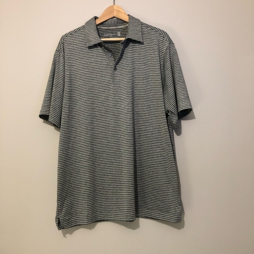 Walter Hagen Men’s Large Gray Striped Golf Polo